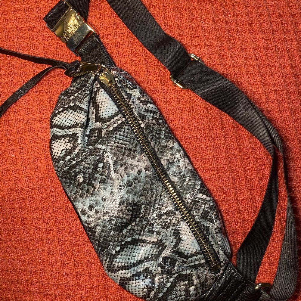 Snakeskin Leather Belt Bag